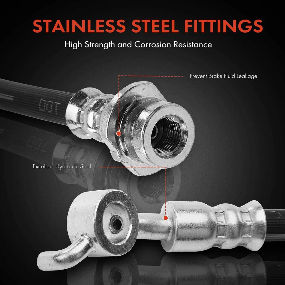 2x Manguera hidráulica de freno delantera izquierda y derecha para INFINITI QX56 Nissan Armada Titan Foto 4 de 4