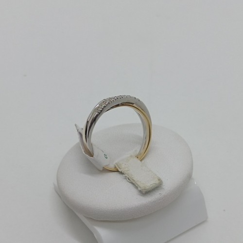 ANELLO DONNA CON ZIRCONI IN ORO GIALLO E BIANCO 18KT 750 4,8 GRAMMI N.17 (1615) - Imagen 4 de 13