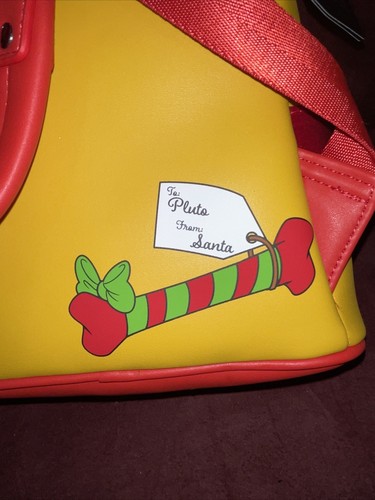 Disney Loungefly exklusiver Urlaub Pluto Weihnachtsmann Brief Mini Rucksack brandneu - Bild 6 von 10