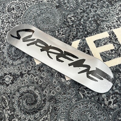 NWT Supreme NY Futura Logo Skateboard Deck Metallic Silver NWT Supreme NY Futura Logo Skateboard Deck Metallic Silver