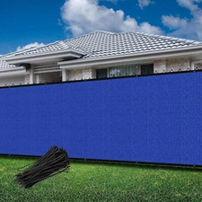 4' 5' 6' 8' tall Fence Privacy Screen Shade Cover Windscreen Mesh Garden-Blue