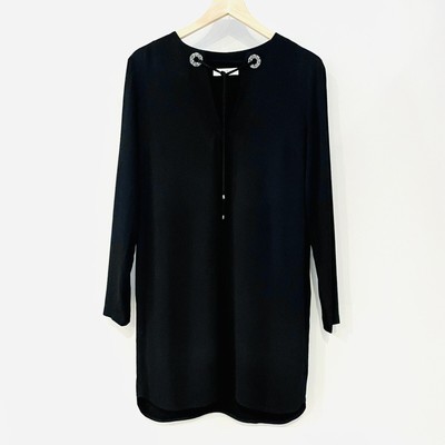 Sandro Paris Black Tunic Dress Long Sleeve Size 2