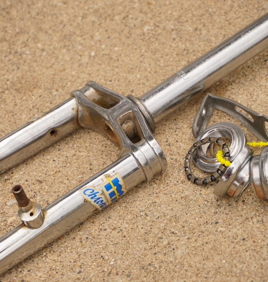 Chrome Biplane Fork Mongoose Akisu 1" Threaded Vintage 1980s MTB ATB Klunker 26" - Image 3 of 4