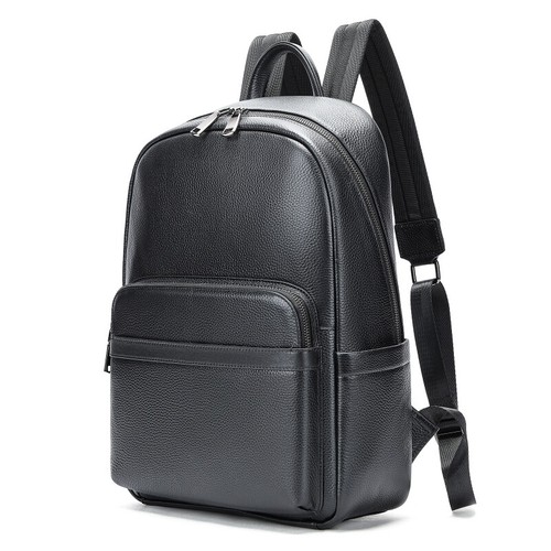 Men Genuine Leather Backpack Purse Handbag Laptop Bag Satchel Tote Travel Black - 第 1/9 張圖片