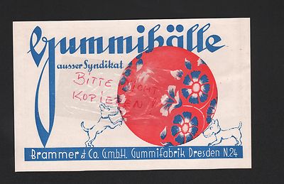 DRESDEN, Werbung 1931, Brammer & Co. GmbH Gummifabrik Gummi-Bälle