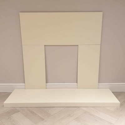 Fireplace Back Panel Hearth Set Black Or Cream Electric Fire