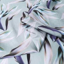 55'' Wide By Yards Elegant Leaf Viscose Fabric Soft Poplin Material For Gown