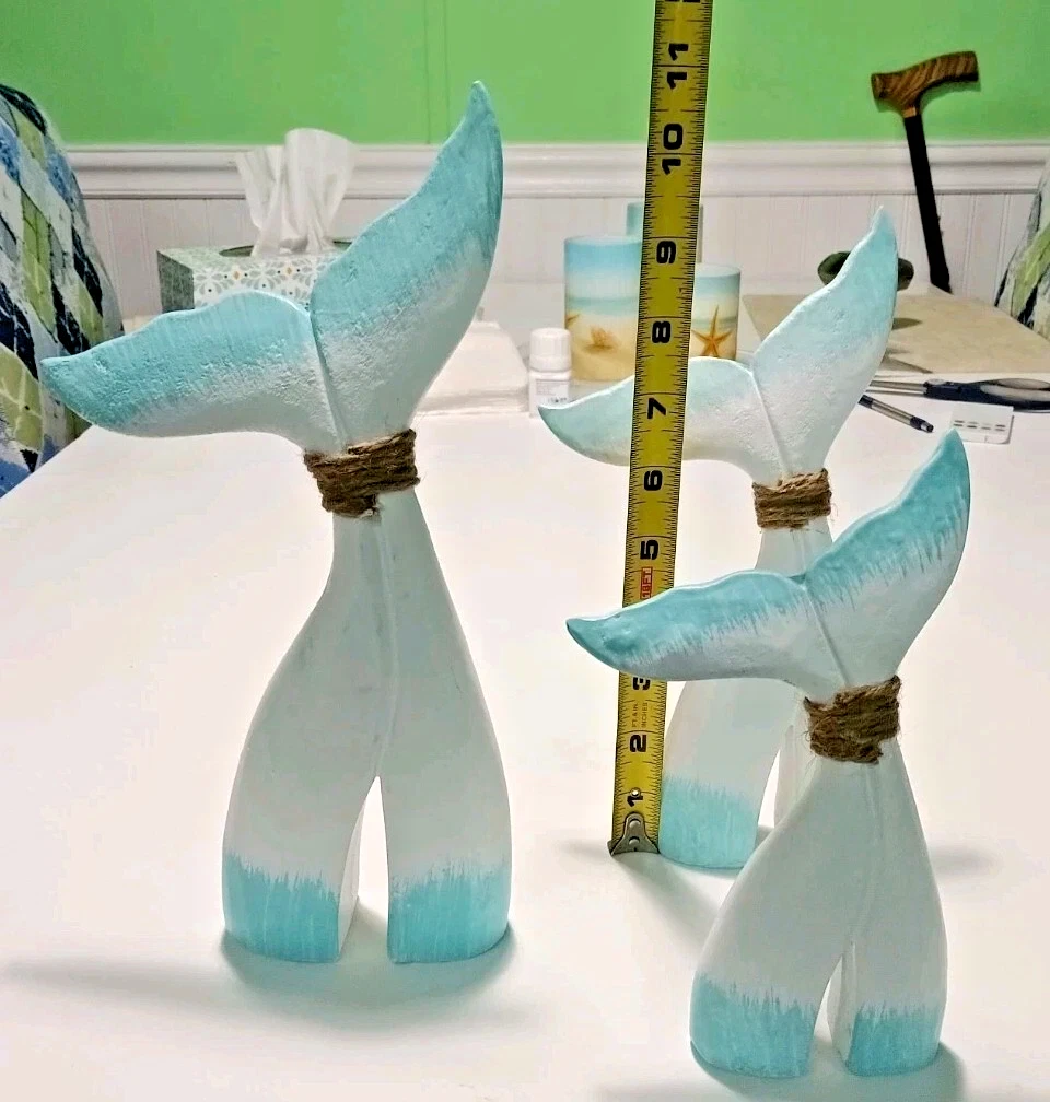 3 Wooden Tail Whale Fiins