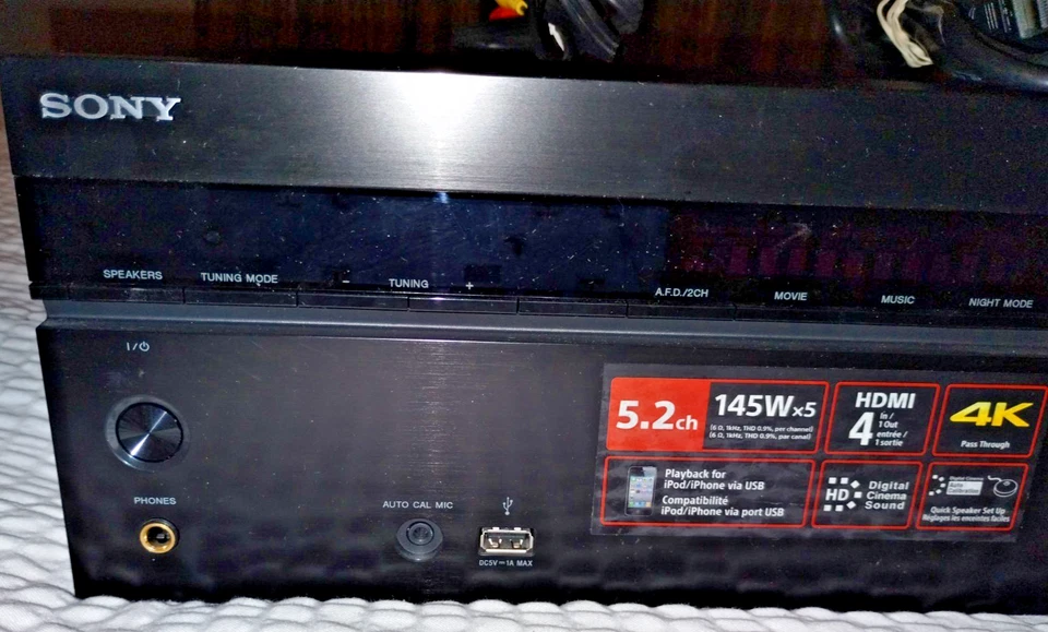 Sony STR-DH540 5.2 Ch 4K HDMI Home Theater Surround Sound Receiver Stereo System - Image 3 of 4