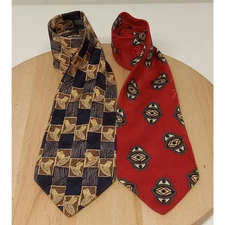 Set Of 2 Talbott Studio Ties Men's Mark Shale 100% Silk USA