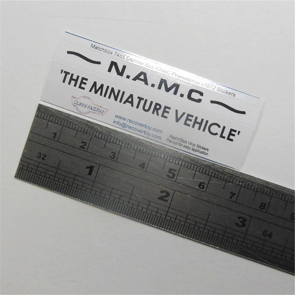 Matchbox Lesney 74c5 Daimler Bus NAMC 1972 Promotional Sticker Set - Image 2 of 3