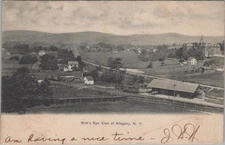 Bird's Eye View Allegany New York NY 1908 Railroad Depot RPPC Postcard