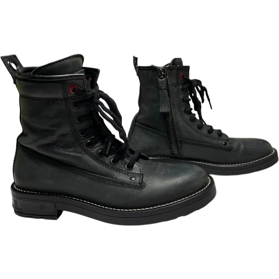 Diesel D-Throuper DBB Black Leather Boots     Size: EU 37  / US 7  Women's - Image 3 of 4