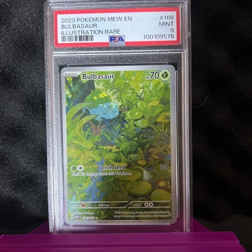 Pokémon TCG Bulbasaur Scarlet Violet 151 Illustration Rare 166/165 PSA 9 Mint