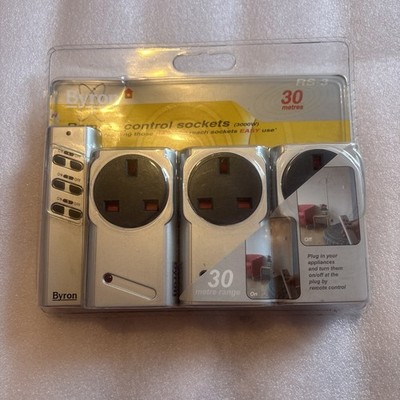 Byron Home Easy Steckdosen silber Ein/Aus Hausautomation 3er Set RS-3 HE330S 
