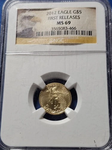A 2012 $5 Gold American Eagle – 1/10 oz – NGC MS69 First Releases
