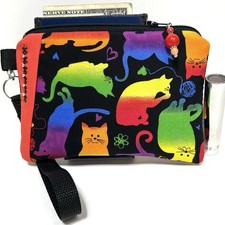 Rainbow-Kitty-Cat-Handmade-Money-Coin-ID-CreditCard-Wristlet-Purse-Pouch