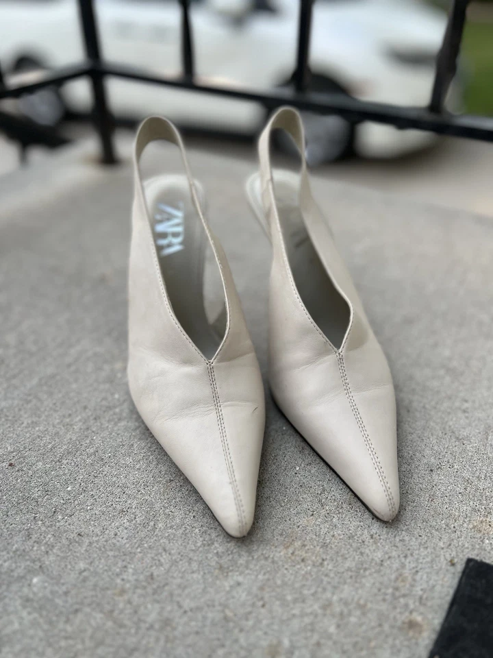 Salto ZARA creme tamanho 37 - Imagem 4 de 4