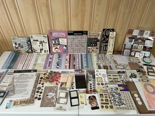 HUGE Vintage Heritage Family Album Scrapbook Crafting Kit #2 Paper, Stickers Etc