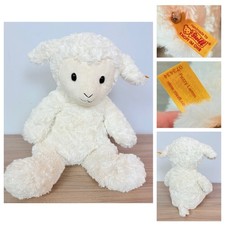 Steiff Fuzzy White Lamb Lamm 073434 12 Inch Stuffed Animal Plush Germany