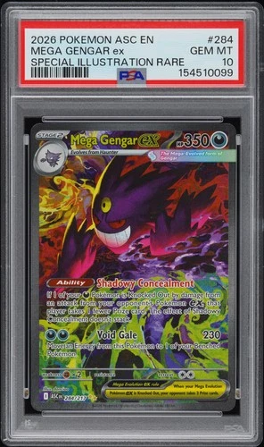 2026 POKEMON ASCENDED HEROES ILLUSTRATION RARE #284 MEGA GENGAR EX PSA 10