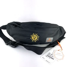 NEW Tinyat Fanny Pack Black Bag with Yellow Sun Embroidery – Adjustable Strap