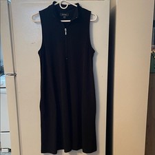 Karen Kane Large Black Zip-Up Midi Versatile Dress Everyday Classic Holiday Wear