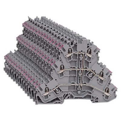 Lot of 15 Wago 2002-3208 TOPJOB Triple-Deck Terminal Block, 500V 24A, DIN Rail