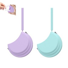 2 Pack Silicone Retainer Case with Vent Holes Lanyard Aligner Purple+Blue