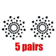 1 Pair Transparent Adhesive Nipple Covers Rhinestone Breast Petals Pasties Bra
