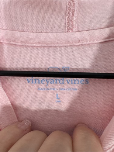 Vineyard Vines Hoodie Beach Cover Up Dress LS Girls Large Whale Pink Blue - Picture 6 of 13