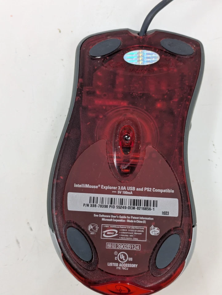 Microsoft IntelliMouse Explorer 3.0 USB -PS/2 Compatible Mouse Silver-Tested - Bild 4 von 4