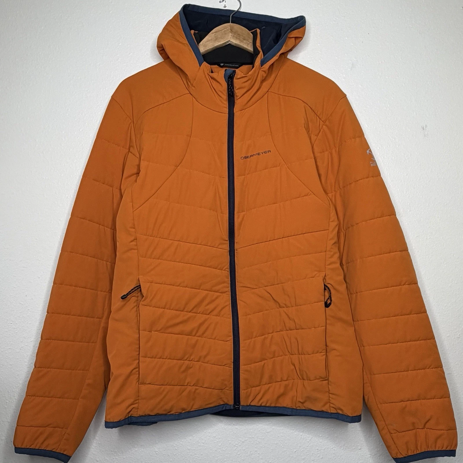 Mens Obermeyer Mechano Stretch Insulator Full Zip Jacket Orange Size Medium $229