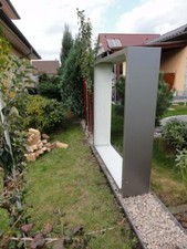 Kaminholzregal Holzregal lackiert Holzstapelhilfe 150 x 100 x 35 cm mit Dekor