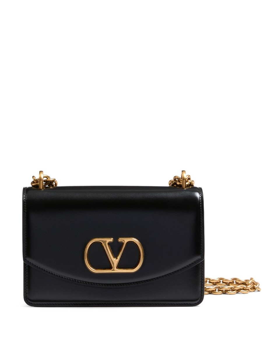 バッグ・カバンその他 Valentino Garavani Black leather shoulder bag VALENTINO GARAVANI Vain Small $4100 Black Shiny Leather