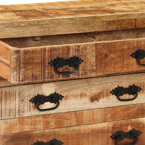 Credenza con 3 Cassetti 80x30x65 cm soldes Legno Grezzo Massello Mango
