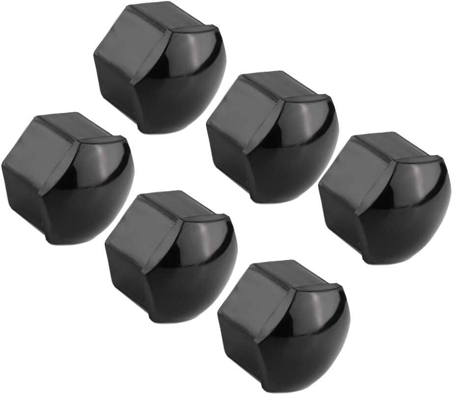 17mm Black Gloss Alloy Wheel Nut Bolt Covers Caps Universal Set For Any