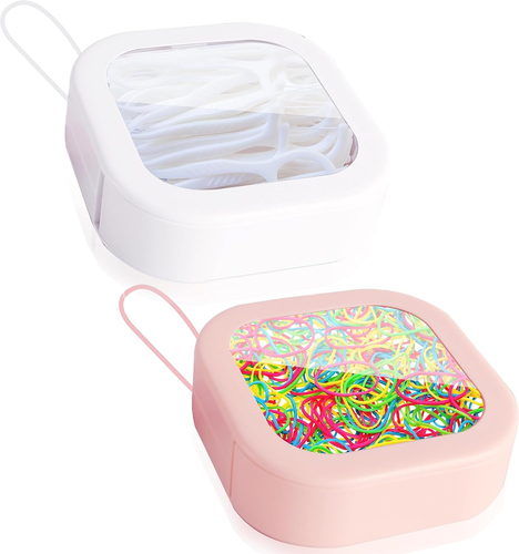Hair Tie Organizer, 2 Pcs Portable Storage Holder Qtip Dispenser for Accessories - Picture 9 of 12