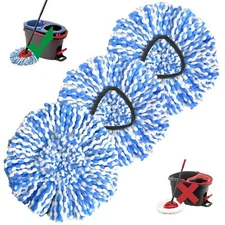 Mop Head Replacement 3 Pack Spin Mop Refill Replace Head Compatible Rinseclean 2