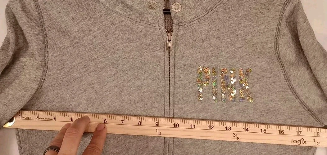 UNDERCOVER Felpa Rosa con Cappuccio Donna Xs Grigio Paillettes Loghi