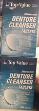 2 Boxes Top-Value Effervescent Denture Cleanser Tablets 90 Tablet Each