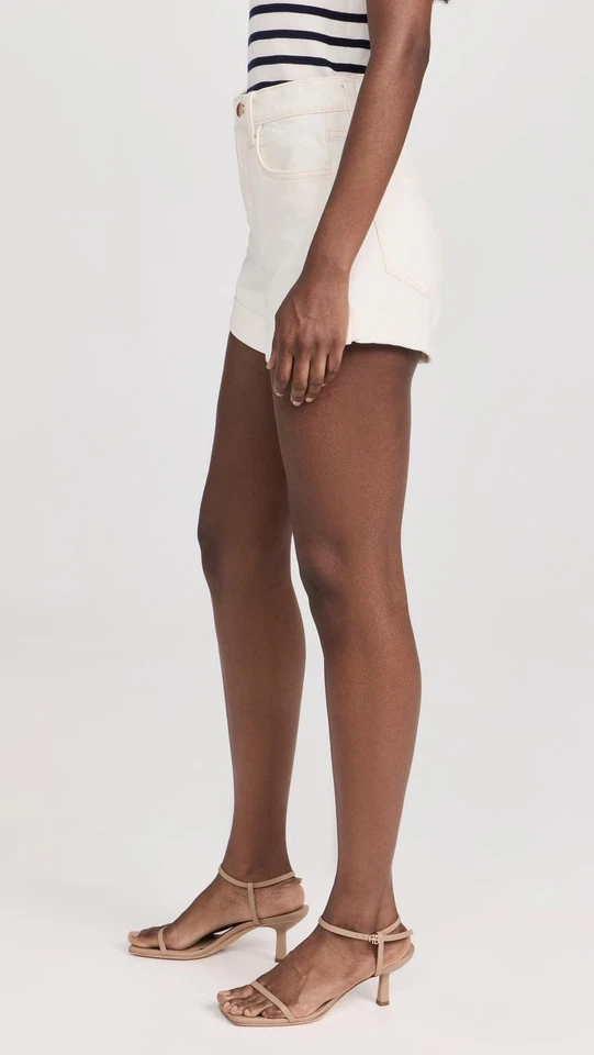 Shorts Alex Feminino Joe's Jeans com Bainha Enrolada, Leite, Branco, Off White Tamanho 25 - Imagem 4 de 4