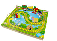 Real Wood Toys - 16-Piece Train Set In Wooden Case