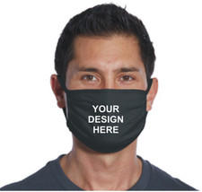25 Custom Screen Printed Personalized Black FACE MASKS - 4.60 each BULK
