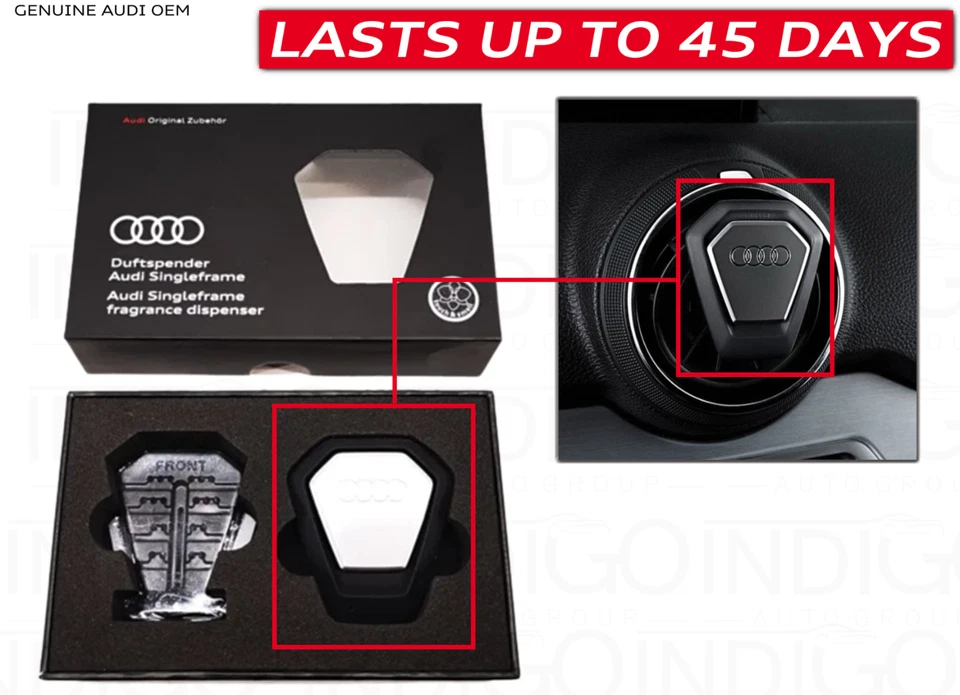 NUEVO GENUINO AUDI AIR Ambientador Dispensador de Fragancia CON UN CARTUCHO NEGRO Foto 2 de 4