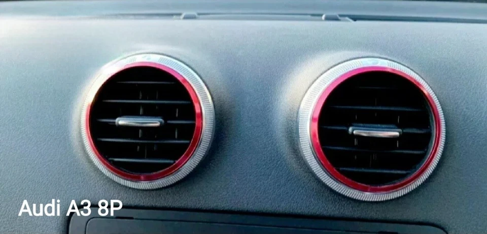 Audi A3/S3/8P 2004-13 Red Air Vent Rings x 4 - Image 2 of 4