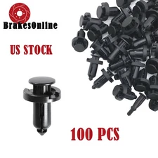 100Pcs Bumper Clips 8mm Fastener Mud Flaps Fender Push Plastic Rivet for Nissan
