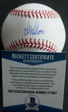 Izzy Wilson Signed Official Major League Baseball Braves W/Beckett COA V77827