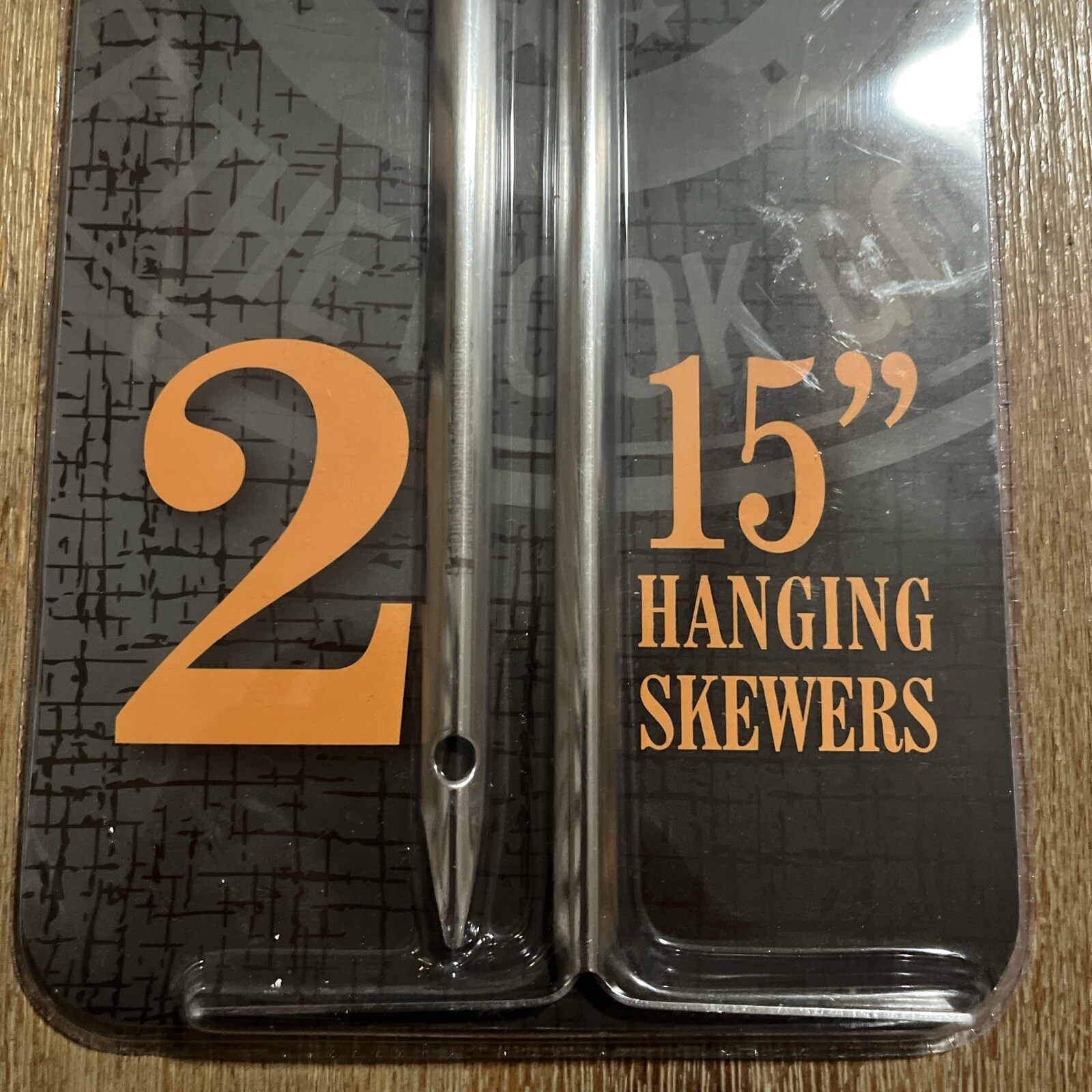 (2-Pk) Pit Barrel Cooker Vertical Hanging Skewers Stainless Steel 15"