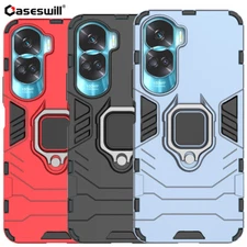 Rugged Ring Stand Glossy Case+Screen Protector For Honor 90 70 Lite X5 X8 Plus